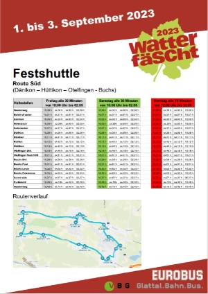 Busfahrplan Route Sued